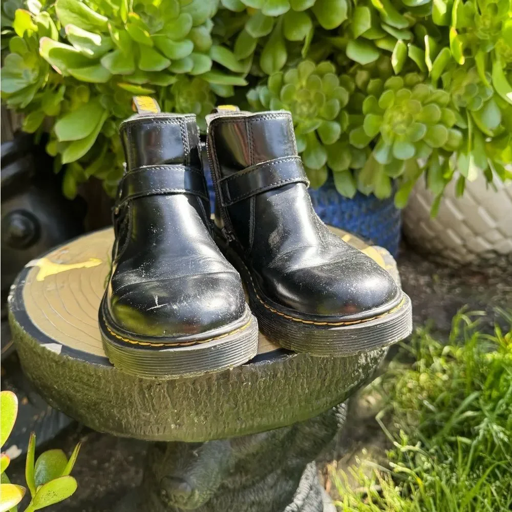 Black Slip-On Shoe with Yellow Heel Accent